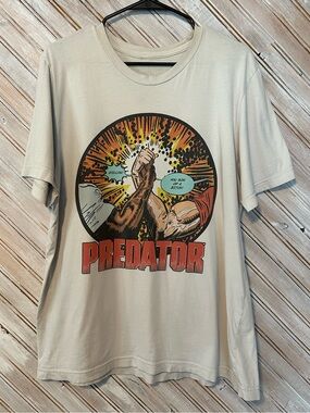 Predator Dillon You Son of a B*tch Graphic T‑Shirt in Beige Faded Cream